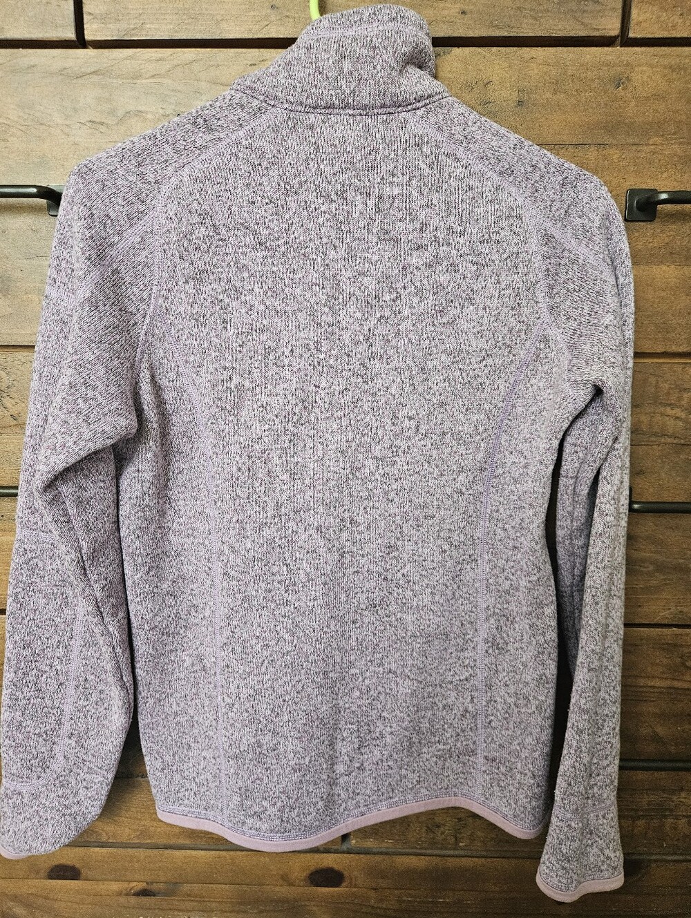 Patagonia Heathered Light Purple Quarter-Zip Turtleneck Sweater - Picture 3 of 5